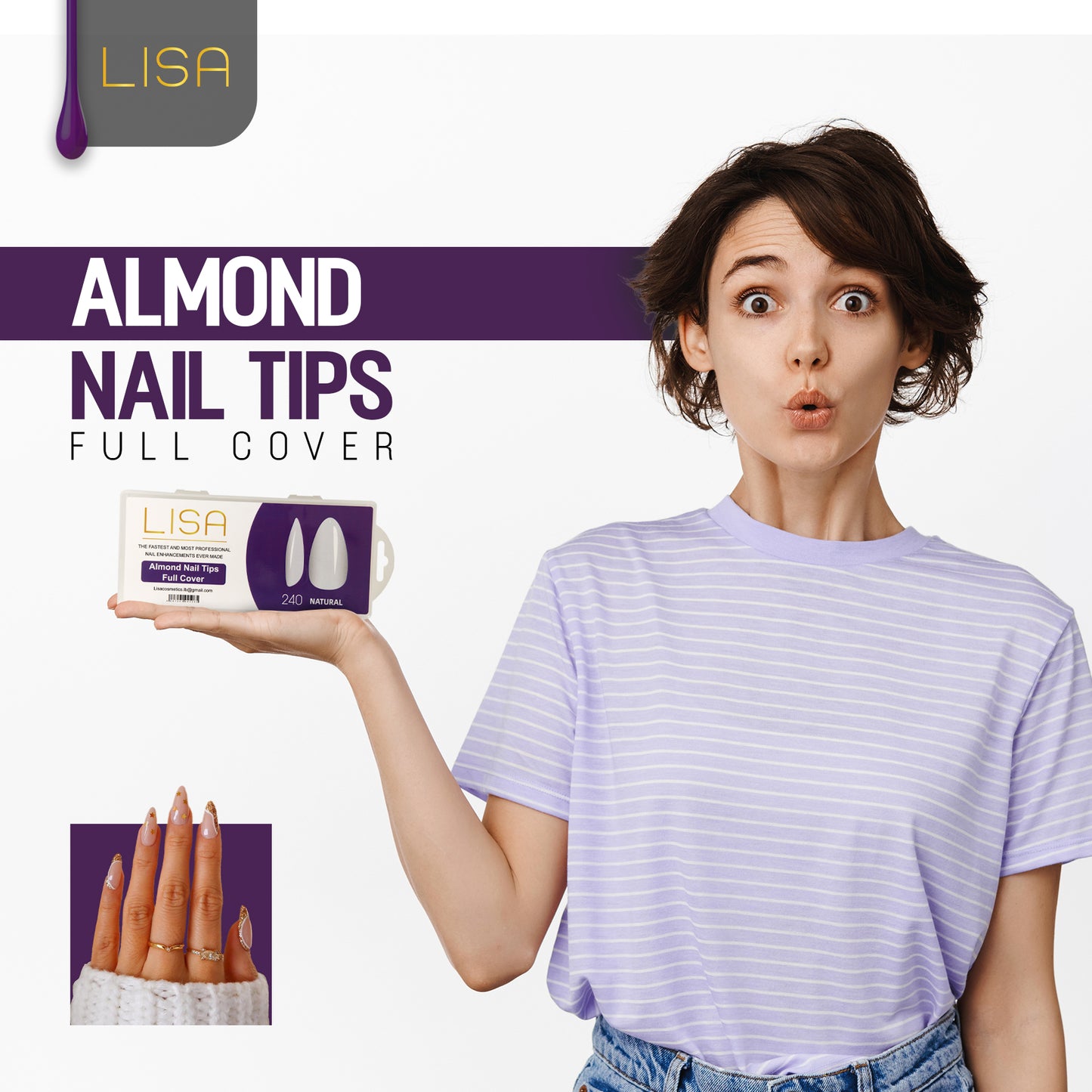 Lisa Almond Nail Tips