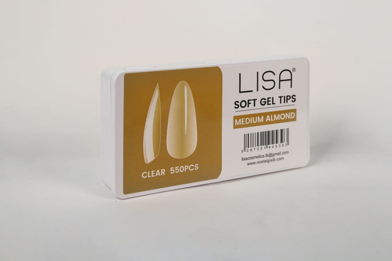 Lisa Soft Gel Tips Medium Almond 550 Pcs