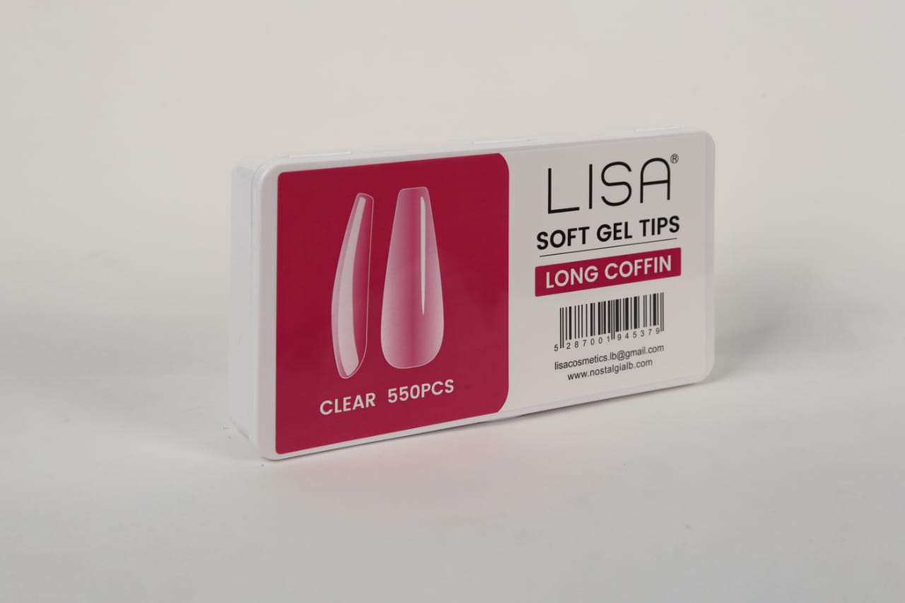 Lisa Soft Gel Tips Long Coffin 550 Pcs