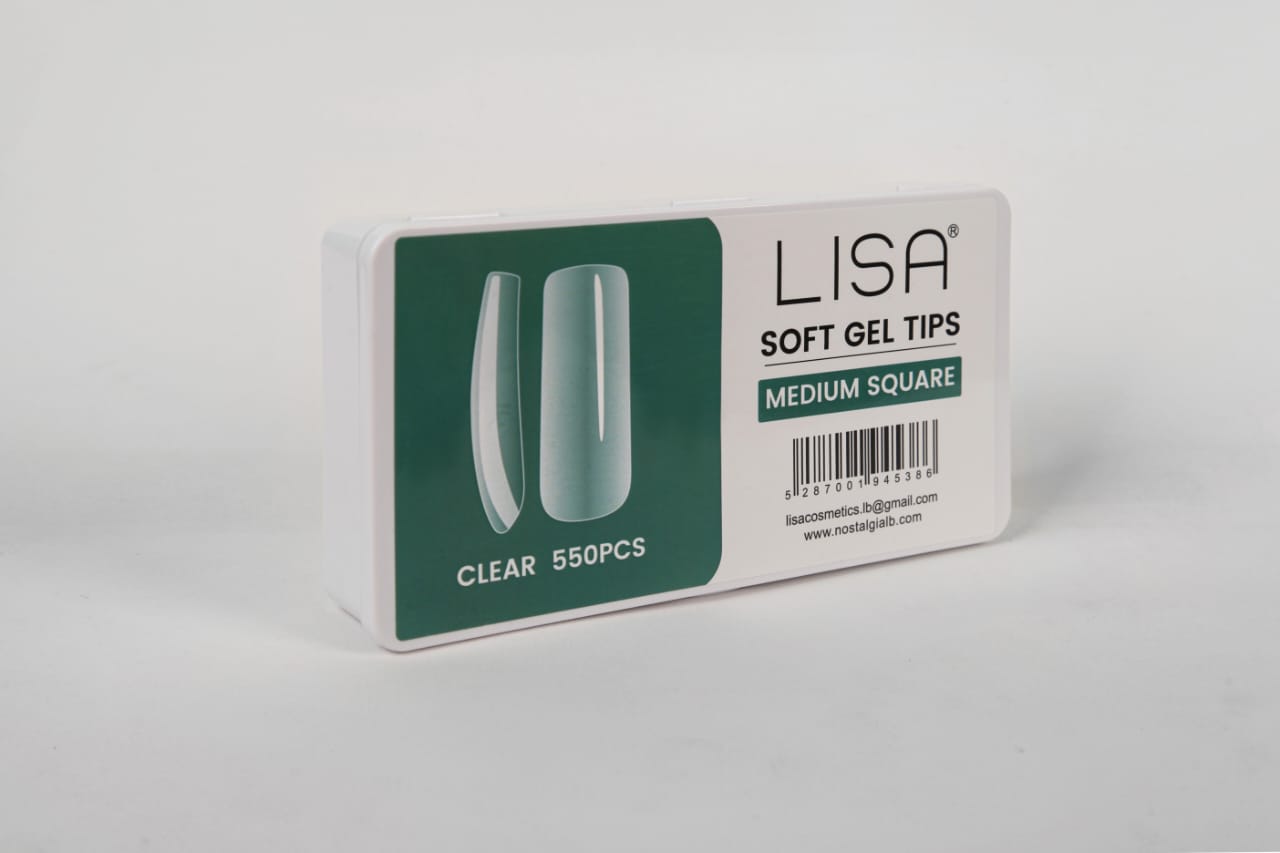 Lisa Soft Gel Tips Medium Square 550 Pcs