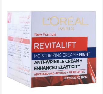 Loreal Paris Revitalift Moisturizing Cream-Night Anti-Wrinkle Cream + Enhanced Elasticity Intense Action