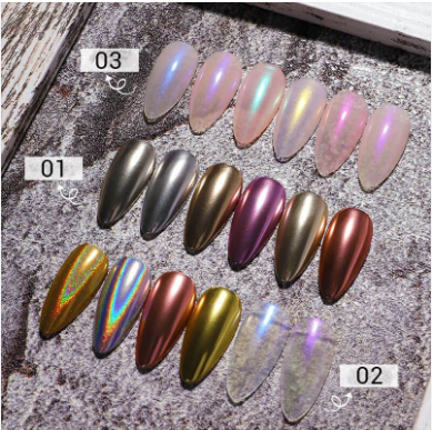 6 Colors Solid Nail Mirror Powder Palette